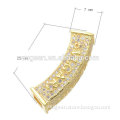 Popular jewelry findings micro pave zircon letter metal tubes for jewelry making